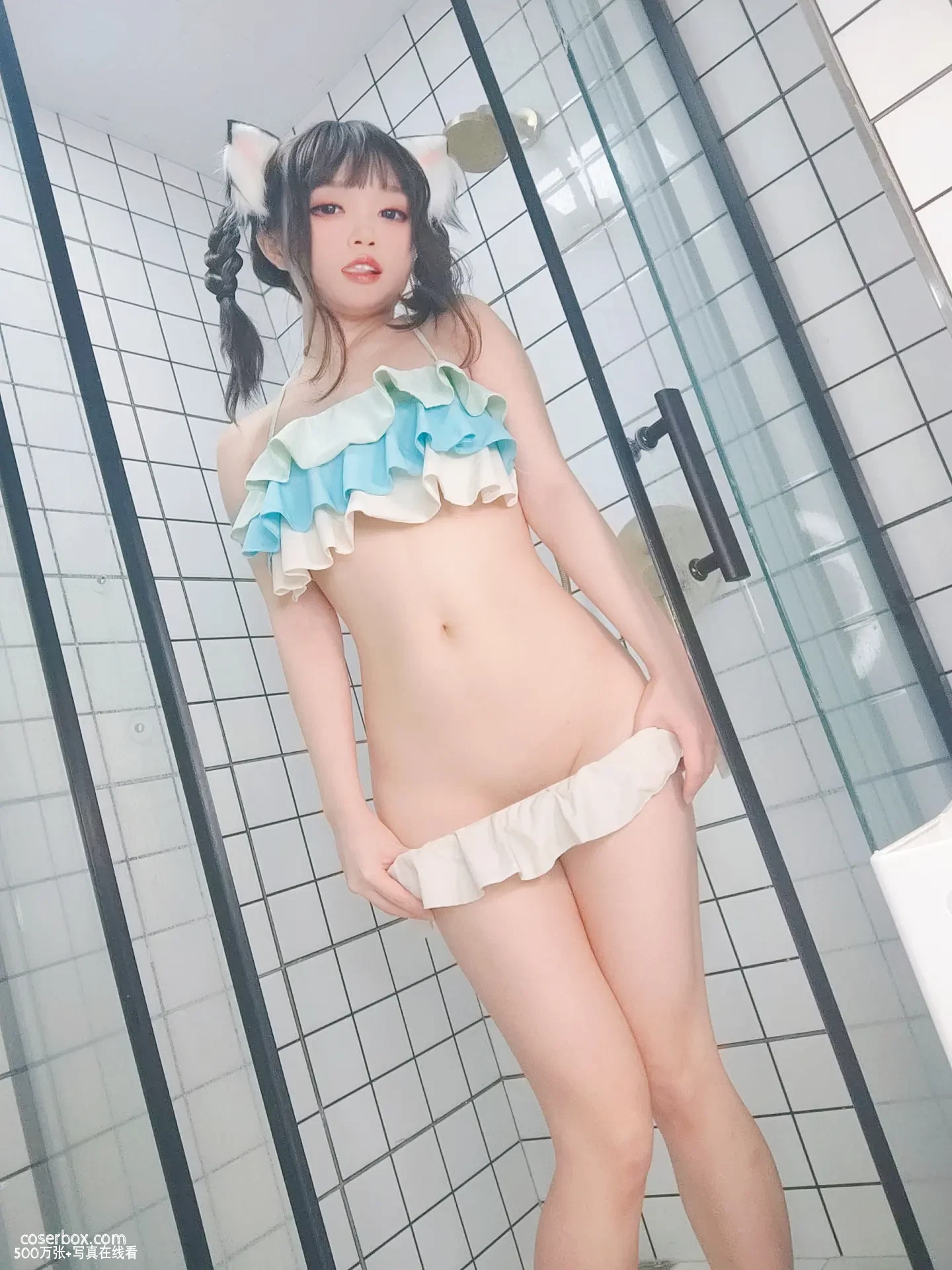 神沢永莉 NO.001 ckt浴室蓝白泳衣辫子 - 在线看可下载原图