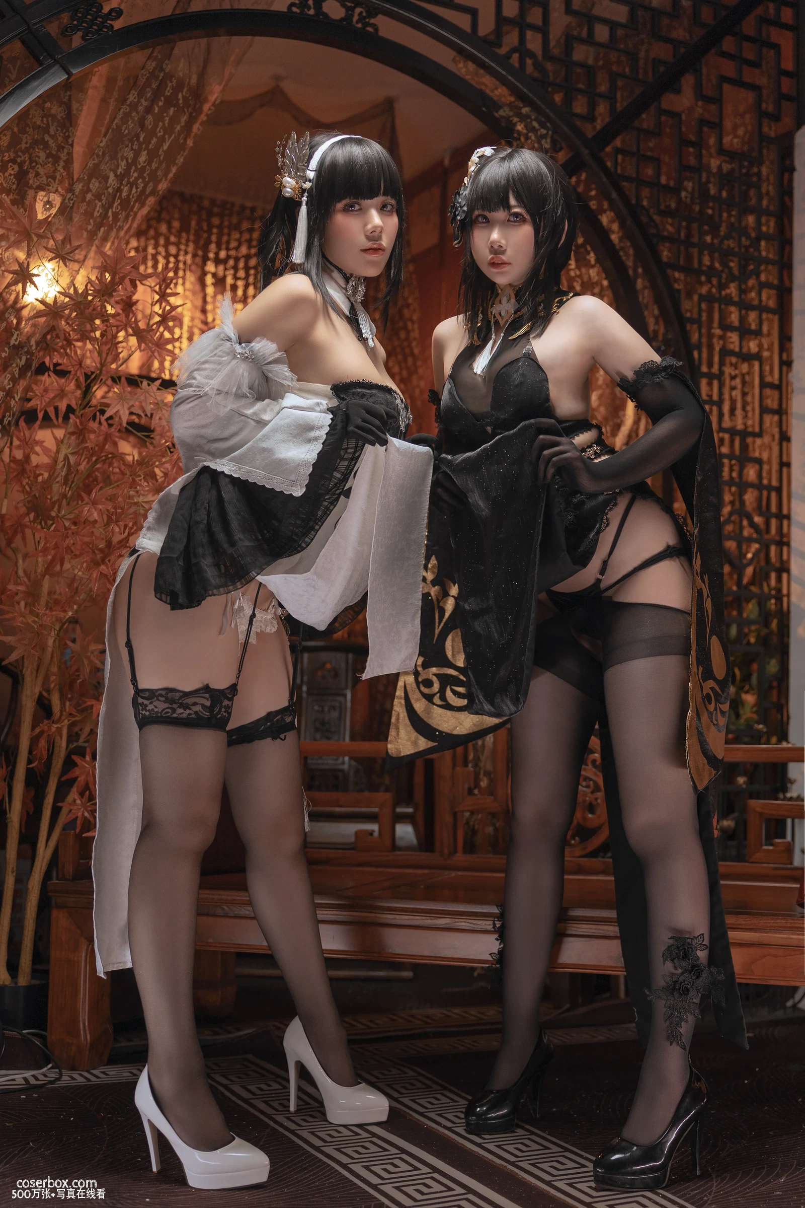 九言 NO.003 &喜茶苍苍子 碧蓝航线 镇海白黒双人.zip [35P 465.55MB] - 在线看可下载原图