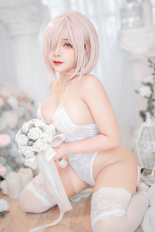 Sayo Momo NO.022 NO.19 Mashu white lingerie body oil (玛修白色内衣抹油)  - 在线看可下载原图