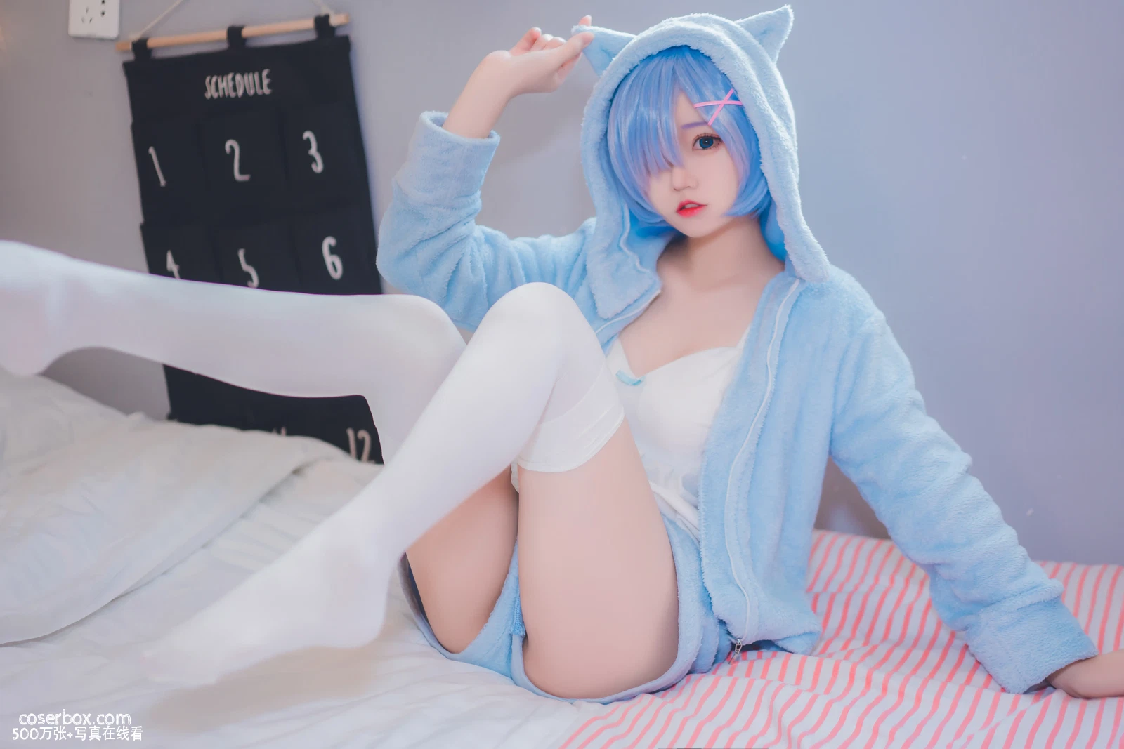 猫君君_MaoJun 2023.11.12 雷姆猫耳睡衣 - 在线看可下载原图