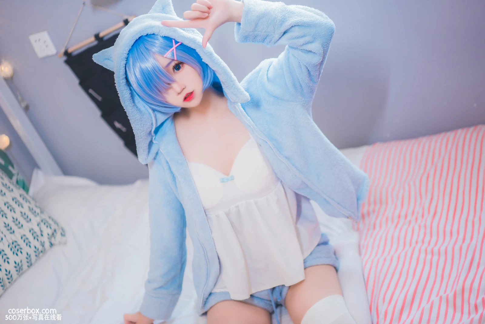 猫君君_MaoJun 2023.11.12 雷姆猫耳睡衣 - 在线看可下载原图