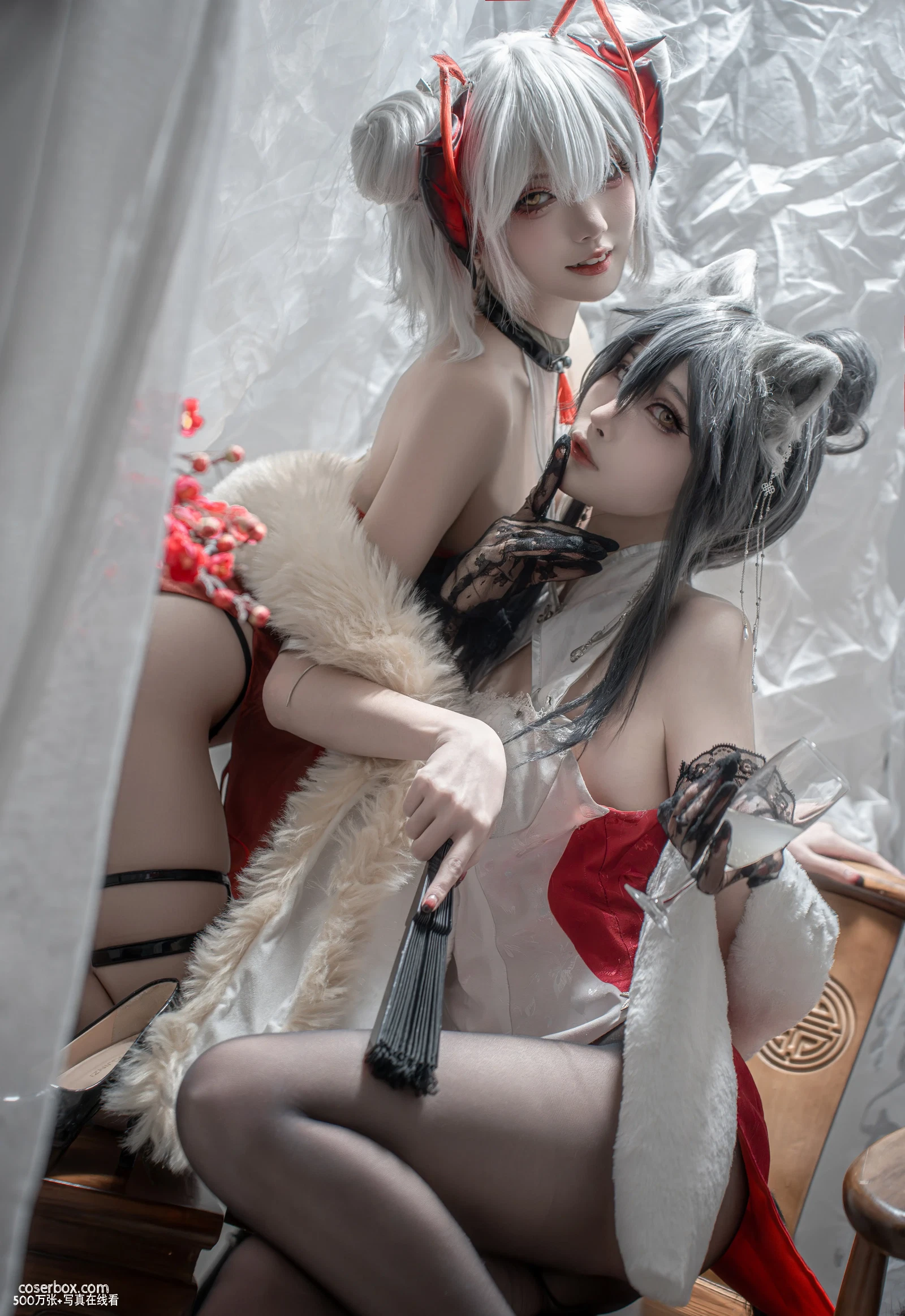 纸悦Etsu_ko 2025.11.20 明日方舟黑&w新春旗袍双人 - 在线看可下载原图