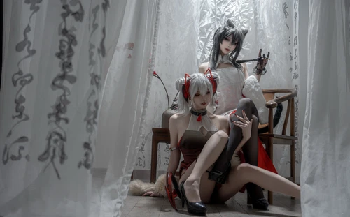 纸悦Etsu_ko 2025.11.20 明日方舟黑&w新春旗袍双人 - 在线看可下载原图