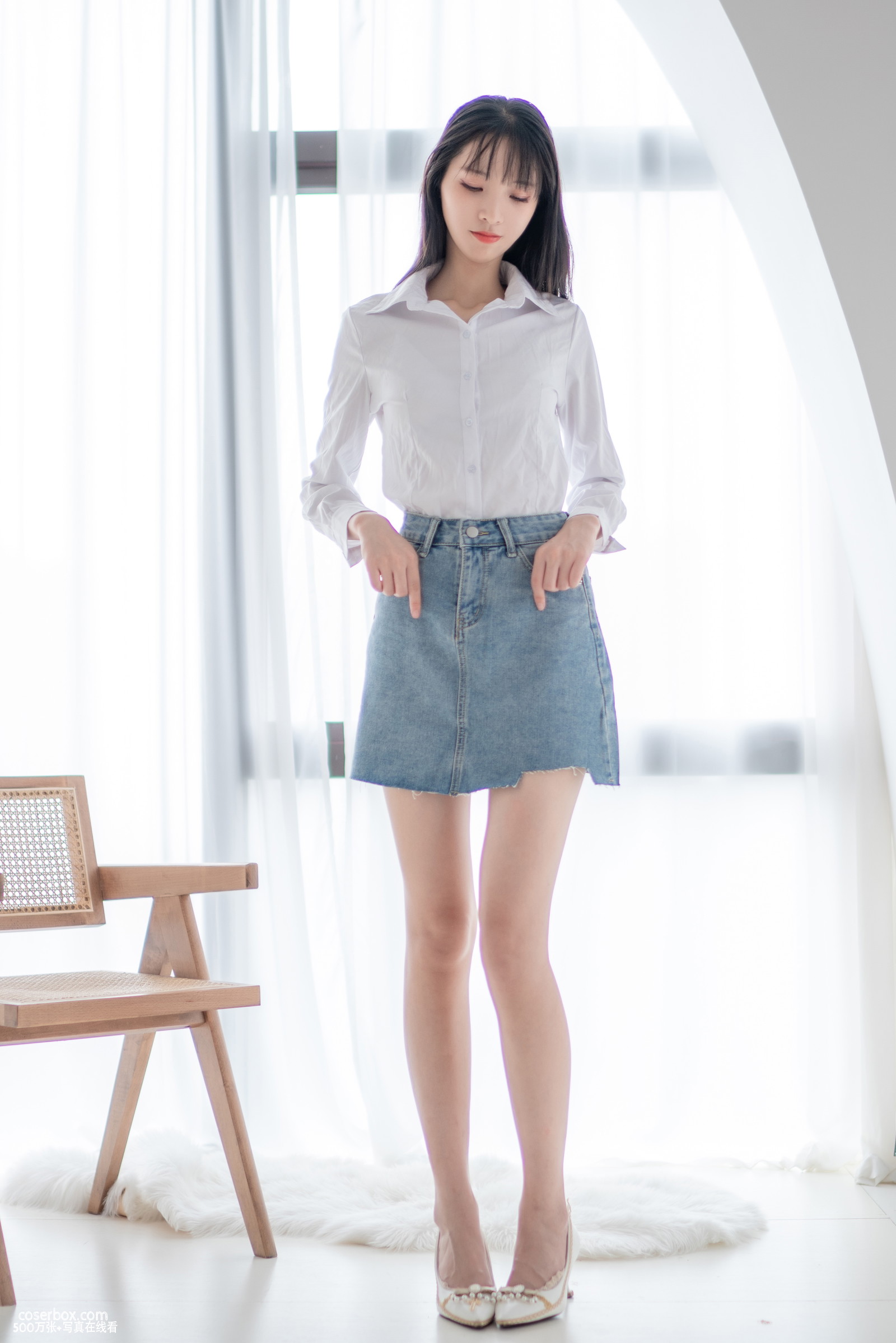 西瓜少女 NO.023 衬衫牛仔裙 - 在线看可下载原图